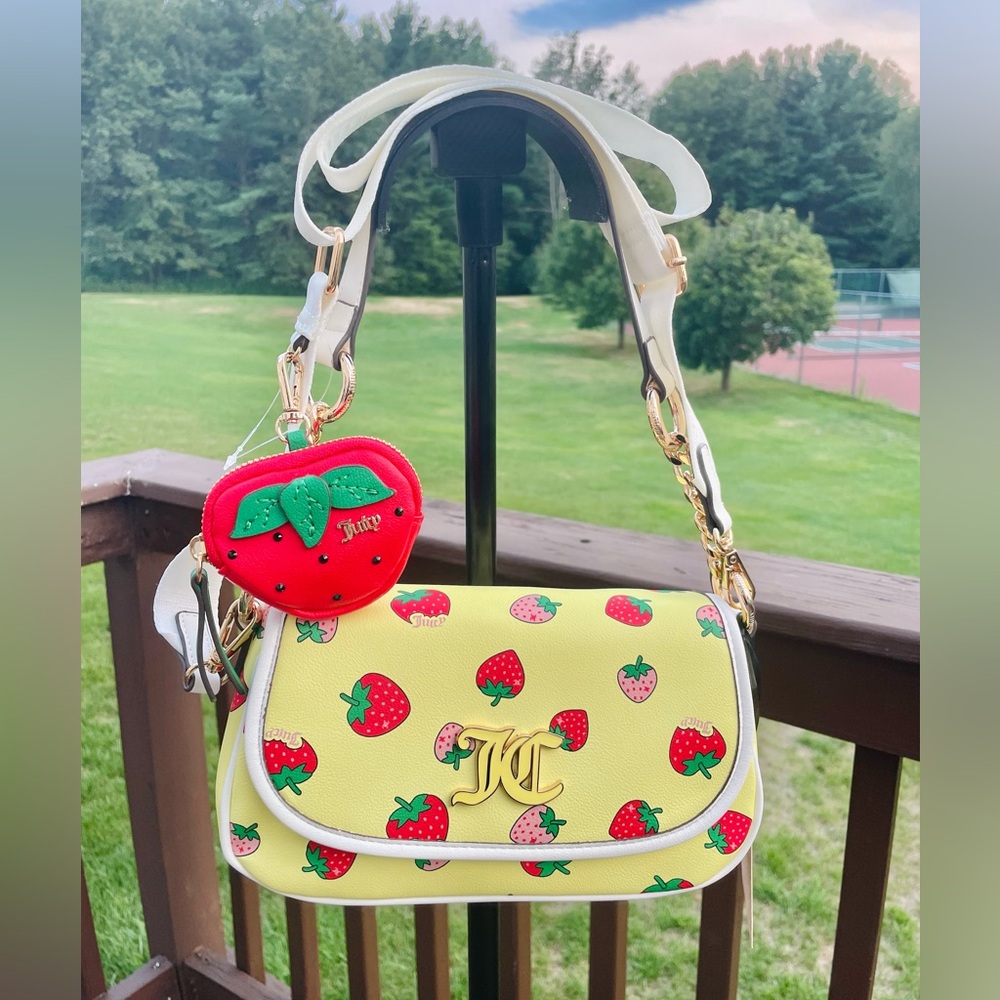 Juicy Couture Sweet N Juicy Flap Shoulder Bag Strawberry Yellow